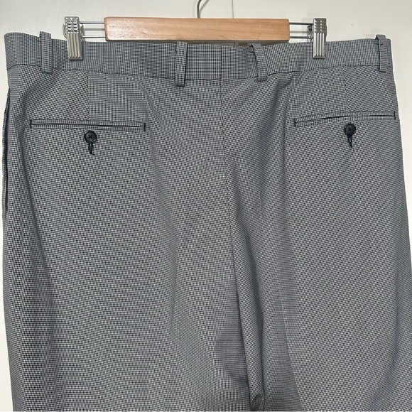 Sean John Fine Tailored Black and White Small Checked Pleated Trousers 40Wx30L - Picture 6 of 14